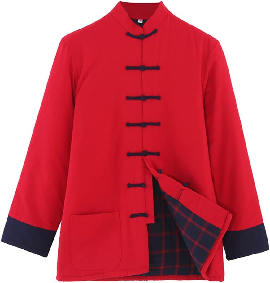 Winter Thick Tang Suit Jackets Cotton Padded Coats Men Warm Tai Chi Uniform Chinese Kung Fu Clothing Shirt