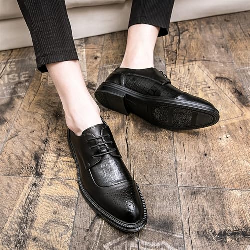 Dress Oxford Formal Shoes for Men Lace Up Round Toe Solid Color PU Leather Shoes Men's Dress Shoes Classic Lace-up Formal Tuxedo Shoes3