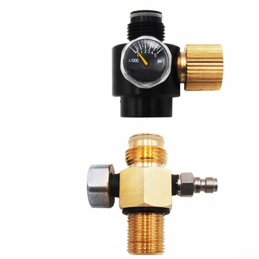 Regolatore di pressione per serbatoio d'aria HPA regolabile 0-2800 PSI, valvola con adattatore manometro, 5/8-18 UNF e filettatura M18x1.5 (18 con regolatore)