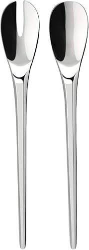 Villeroy & Boch New Moon - Cubertería para ensalada, 2 piezas, acero inoxidable