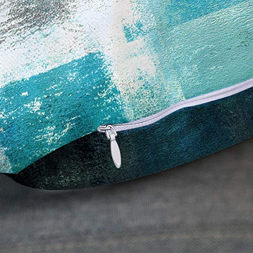 Britimes Throw Pillow Covers Modern Home Art Decor, 18 X 18 Inches Set Of 2 Pillow Cases Decorative, Abstract Oil Painting Pillowcases For Bedroom, Living Room, Teal Peacock Blue #TOP5