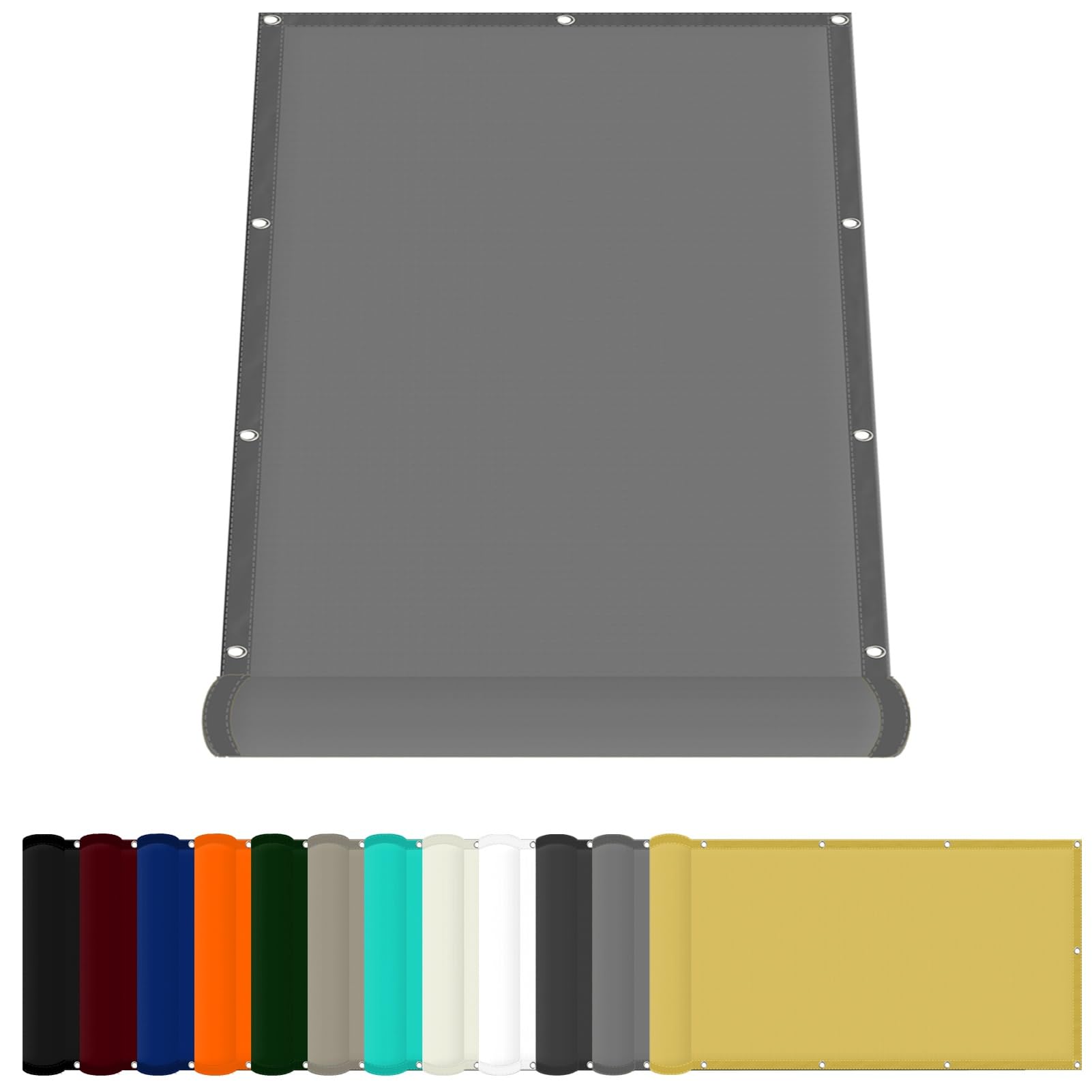 Garden Sail Shades 35 x 250 cm(14 x 98inch) Waterproof Sun Canopies for Patio 98% UV Block with Free Rope & Fixing Kit Garden Patio Party Sun Shades, Light Grey