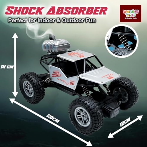Image of Royals hub Offroader 2Wd Rc Car High Speed | 5 Functions 1:18 RC Car with Smoke Fog | Styled as Rock Crawler Climbing Monster Truck | Rechargeable Remote Control Car for Kids (Multi-Color)