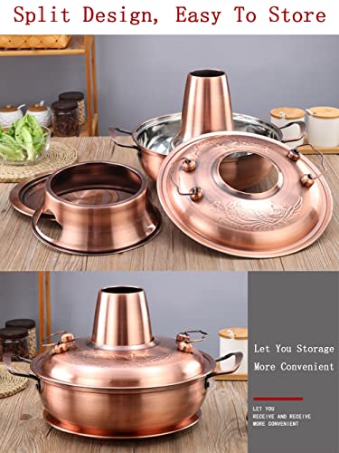 Olla caliente china cobre tradicional 28cm miniatura 4