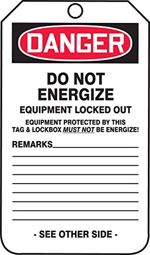 Étiquette de condamnation Lockout Tag Danger lot de 25 pour signalisation