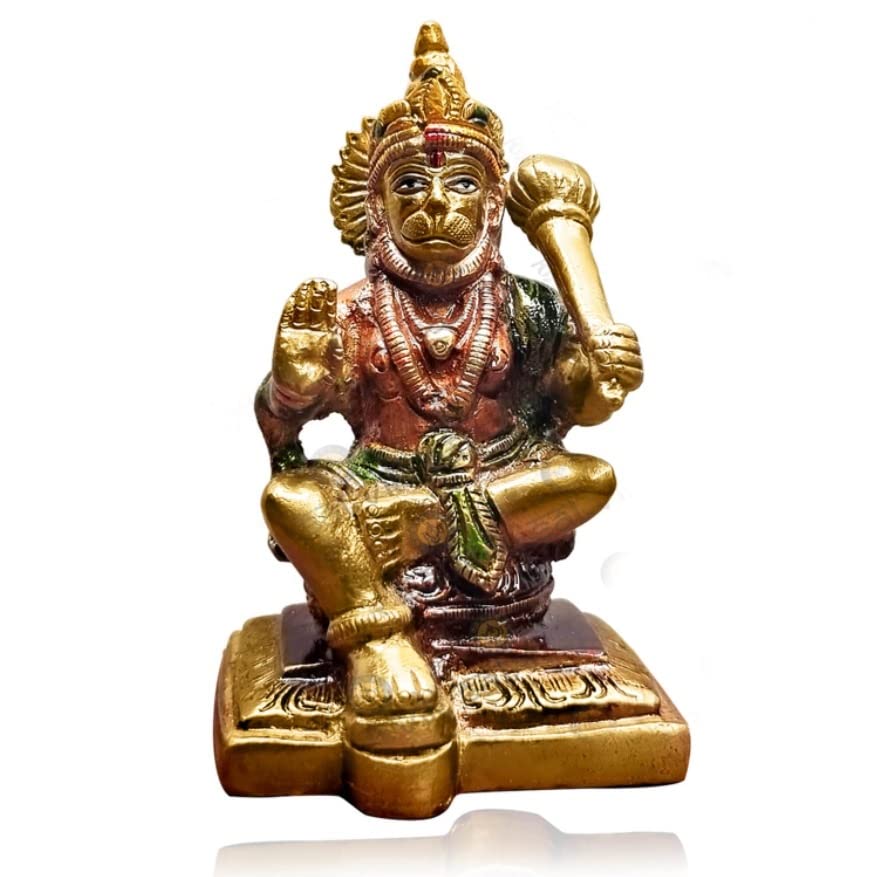 Buy SATVIK Brass Hanuman Idol Brass Bhagwan Hanuman Sitting with Gada