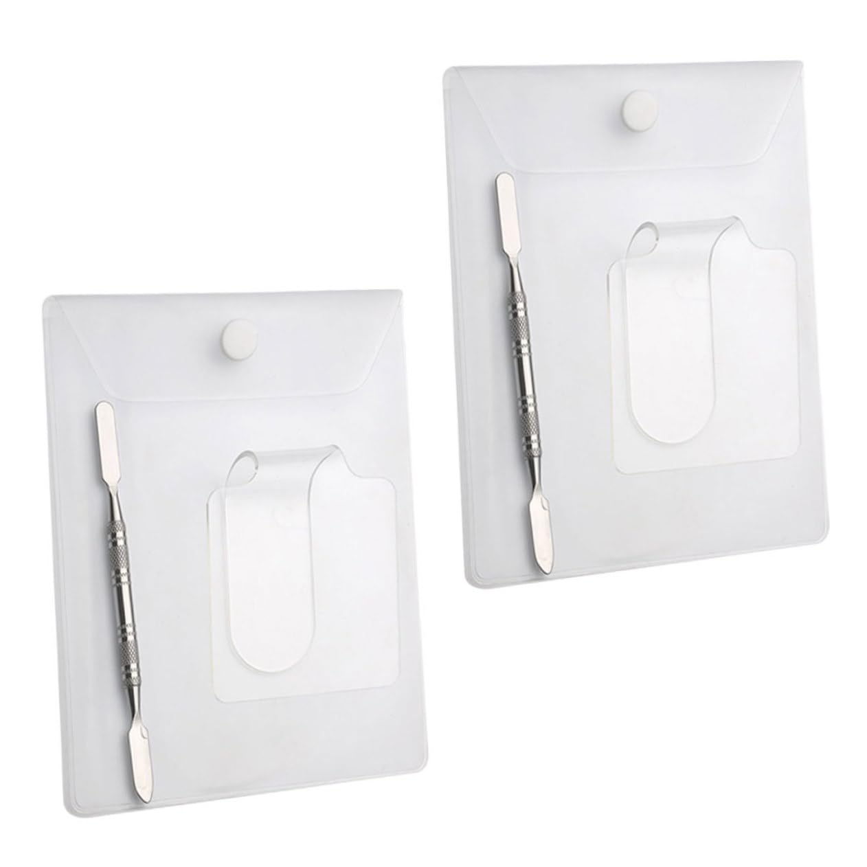 Ipetboom 2Pcs Makeup Mixing Palette Transparent Foundation Mixing Plates with Spatulas Color Mixing Plate for Nail Art and Cosmetic Blending