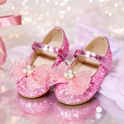 GINFIVE Toddler Girls Dress Shoes Mary Janes Ballerina Flats for Girls Shoes Toddler Pink 8 by GINFIVE - Image 8