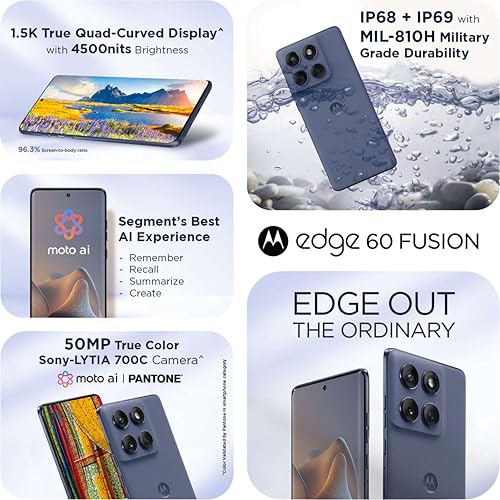 Image of Motorola Edge 60 Fusion 5G (Pantone Slipstream, 8GB RAM, 256GB Storage)
