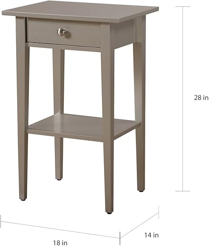 Miniatura 3 de Glory Furniture Dalton, mesita de noche gris ahumado, mesa lateral, 28 pulgadas de alto x 14 pulgadas de ancho x 18 pulgadas de profundidad