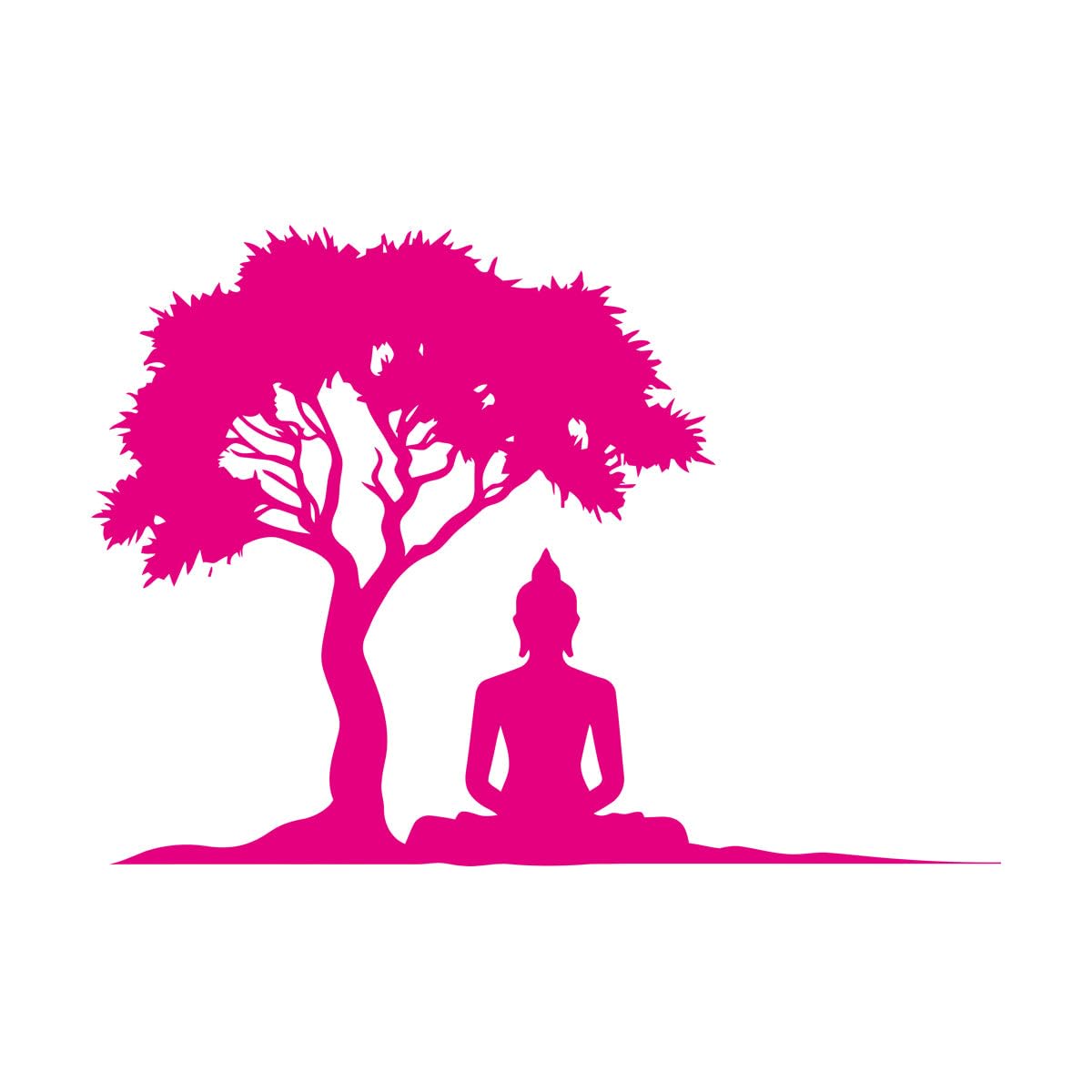 Lotus Pose Buddha Sitting Silhouette Meditation Room Wall Decals PVC 36x51.2cm Equipped with Transfer Film kit Small Rosered