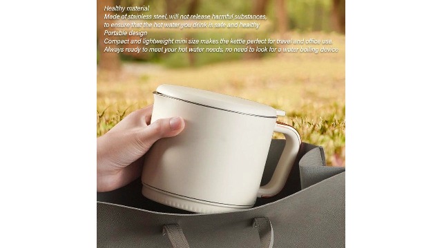 Kettle eléctrico portátil gernie 0.8L 500W acero inoxidable miniatura 7