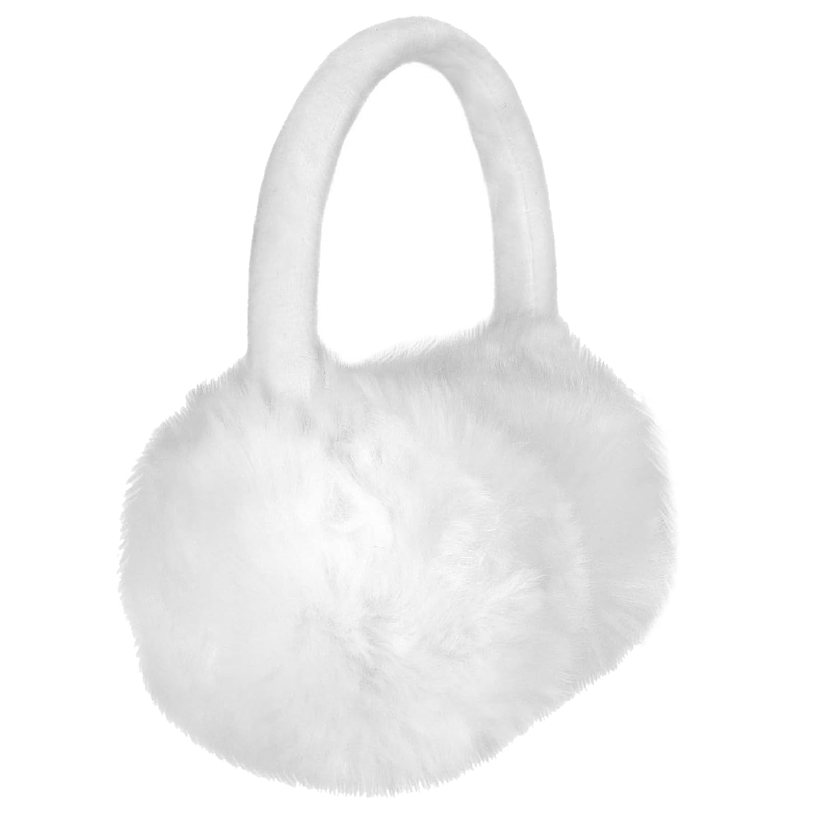 Chiclinco Women's Faux Fur Wrist Cuffs and Ear Muffs Set, Fluffy Earmuffs & Wristbands Arm Warmer Winter Accessories (White)