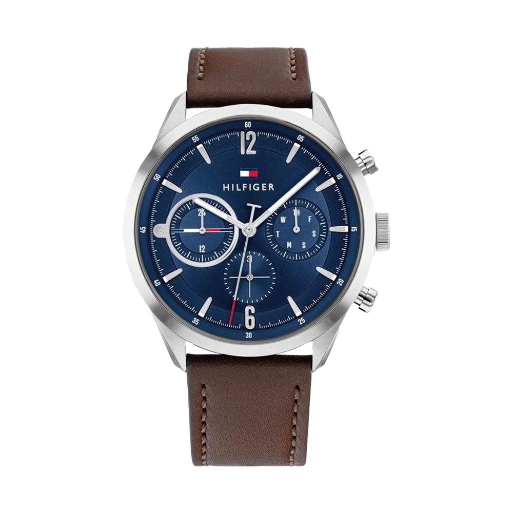 Tommy Hilfiger Mens 44 mm Matthew Blue Dial Leather Analog Watch (WTOTH1791940) (B09VPSMVWY) Amazon Price History, Amazon Price Tracker