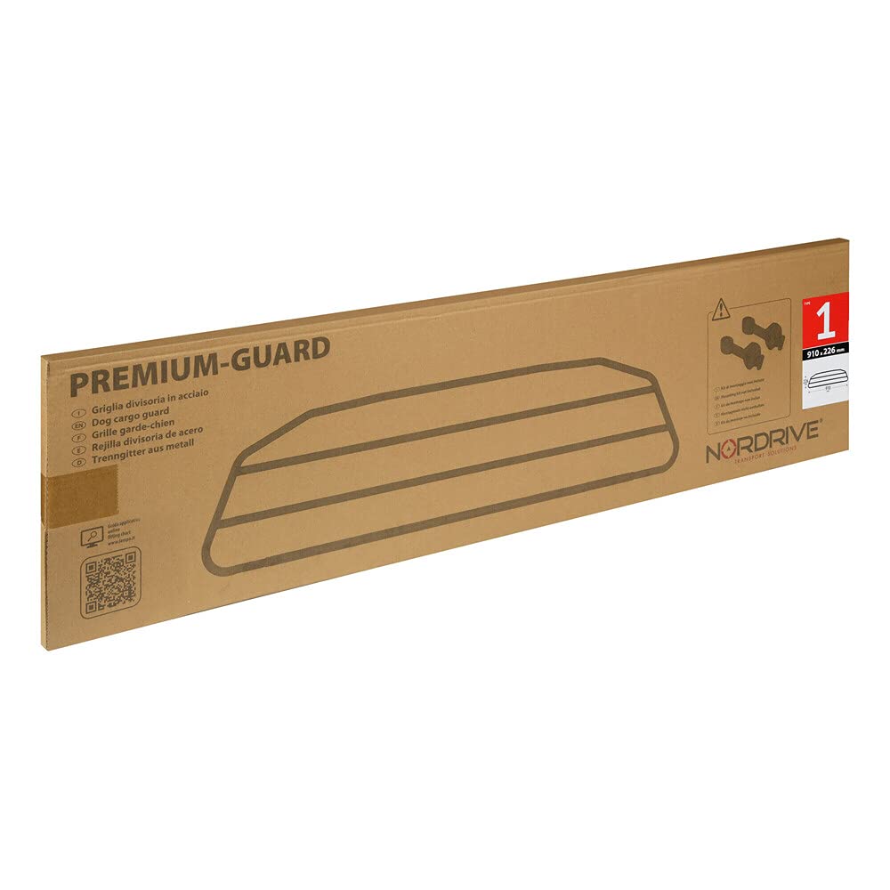 NORDRIVE N70051 Premium-Guard Trenngitter aus Stahl für Hunde und Tiere - Typ 1-910 x 226 mm