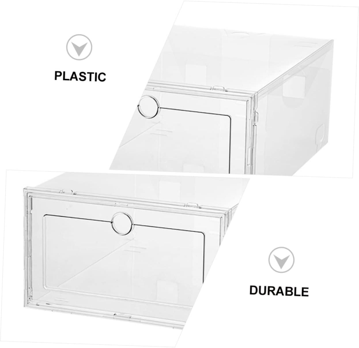 MAGICLULU 6-Pack Shoes Storage Box Drawer Design Sturdy Plastic Organizer for Dustproof and Moisture-Proof Shoe Storage for Home and Closet Use