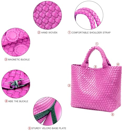 Image of JINMANXUE Fashion Woven Bag Shopper Bag Travel Handbags and Purses Women Tote Bag Large Capacity Shoulder Bags