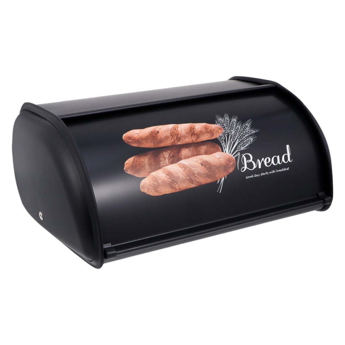 Portapane da Tavolo Bread Container in Ferro Nero, Stile Vintage, Chiusura Stabile e Buona Tenuta, per Conservare Pane e Snack in Cucina