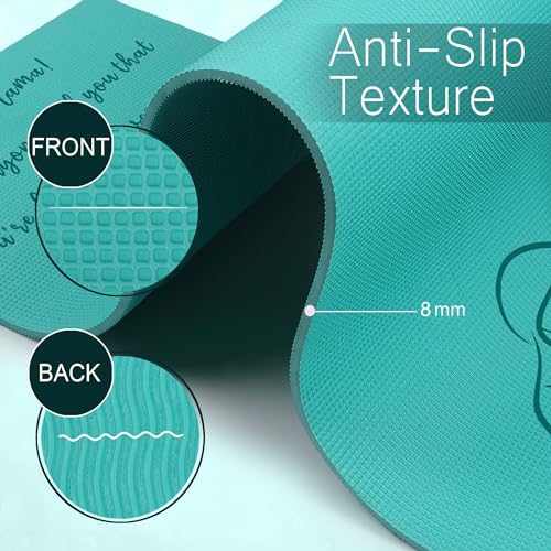 Image of YOGTAPAS EVA +TPE Prenatal Yoga Mat for Pregnant Women 8mm Thick Anti-Skid, Water /Dirt Proof, Lightweight Exercise Mat Home Exercise Fitness | Textured Surface | Color - Army Green | 2x6ft Size