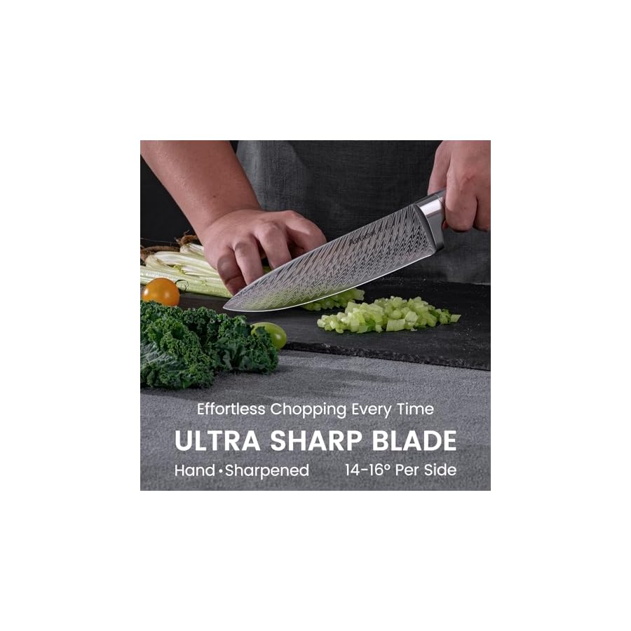 Knife-Set-15-Pieces-Kitchen-Knife-Block-Set-with-Built-in-Knife-Sharpener-Block-Dishwasher-Safe-German-Stainless-Steel-Best-Gift-Silver Knife Set, 15 Pieces Kitchen Knife Set with Built in Sharpener Block, German Stainless Steel Knife Block Set