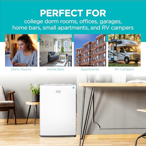 BLACK+DECKER 2.5 Cu. Ft. Compact Refrigerator, ENERGY STAR Certified, Single Door Mini Fridge with Chiller Compartment, Personal Fridge for Home or Dorm Room, R600a Refrigerant, BCRK25W, White by BLACK+DECKER - Image 7