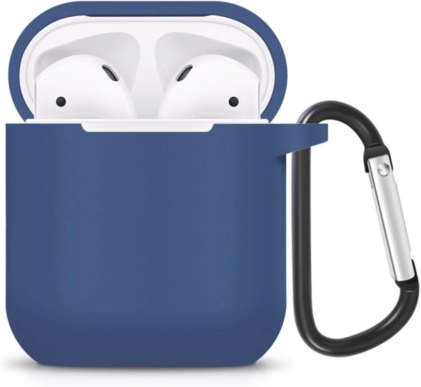 ZALU Compatible for AirPods Case with Keychain, Shockproof Protective Premium Silicone Cover Skin for AirPods Charging Case 2 & 1 (Airpods 1, Royal Blue)