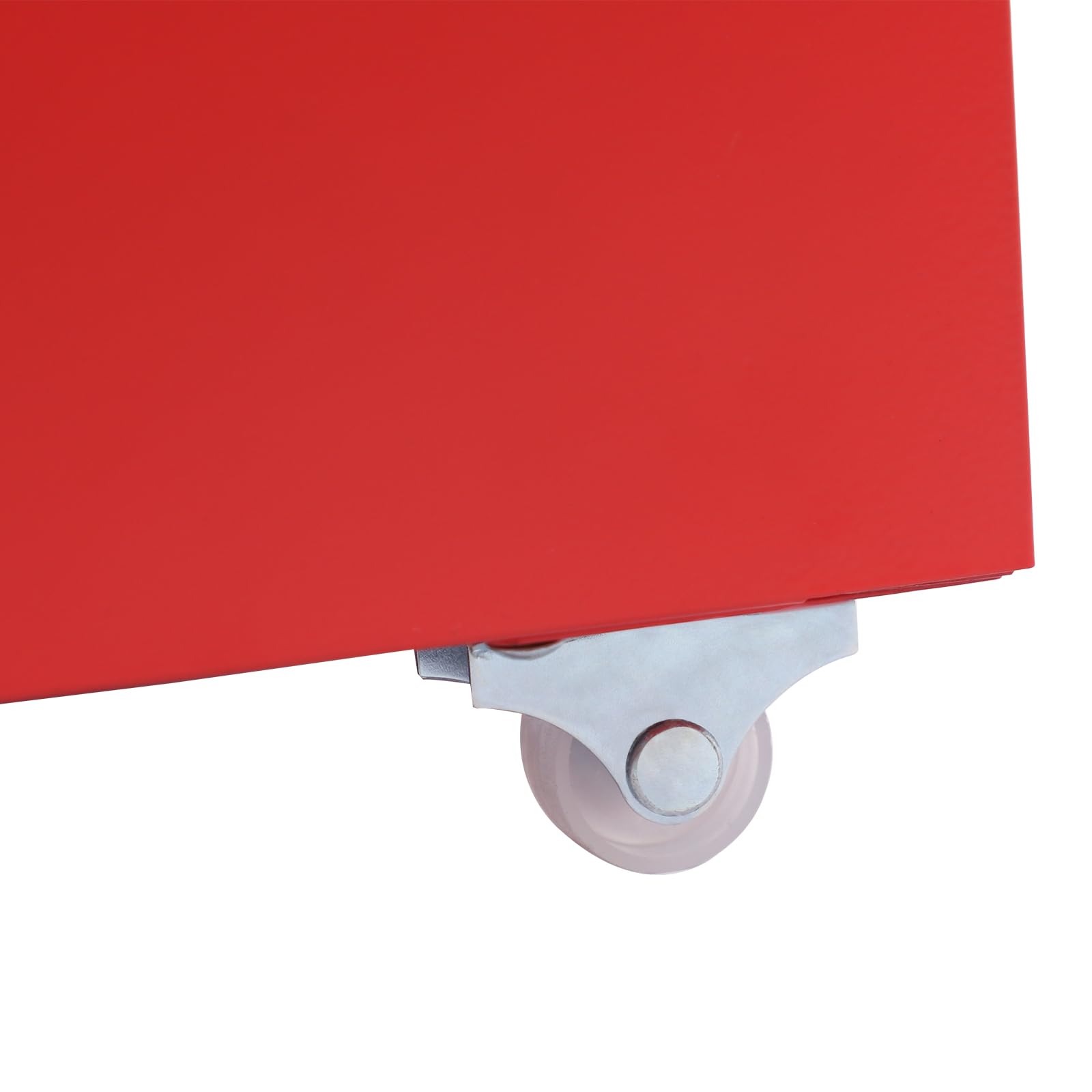 Aktenschrank mit 3 Schubladen Violetter Metall-Aufbewahrungsschrank 41x28x48 cm mit Rollen & Etikettenschlitz & U-förmigen Griffen Moderner mobiler Schrank für Zuhause & Büro (rot)