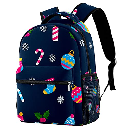 Sac à dos d'hiver bleu foncé léger à poches pour filles garçons femmes