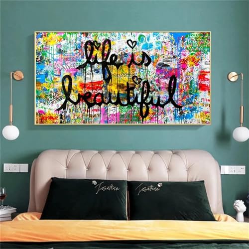 Pop Art toile peinture abstraite street graffiti déco maison affiche de motivation 75x150
