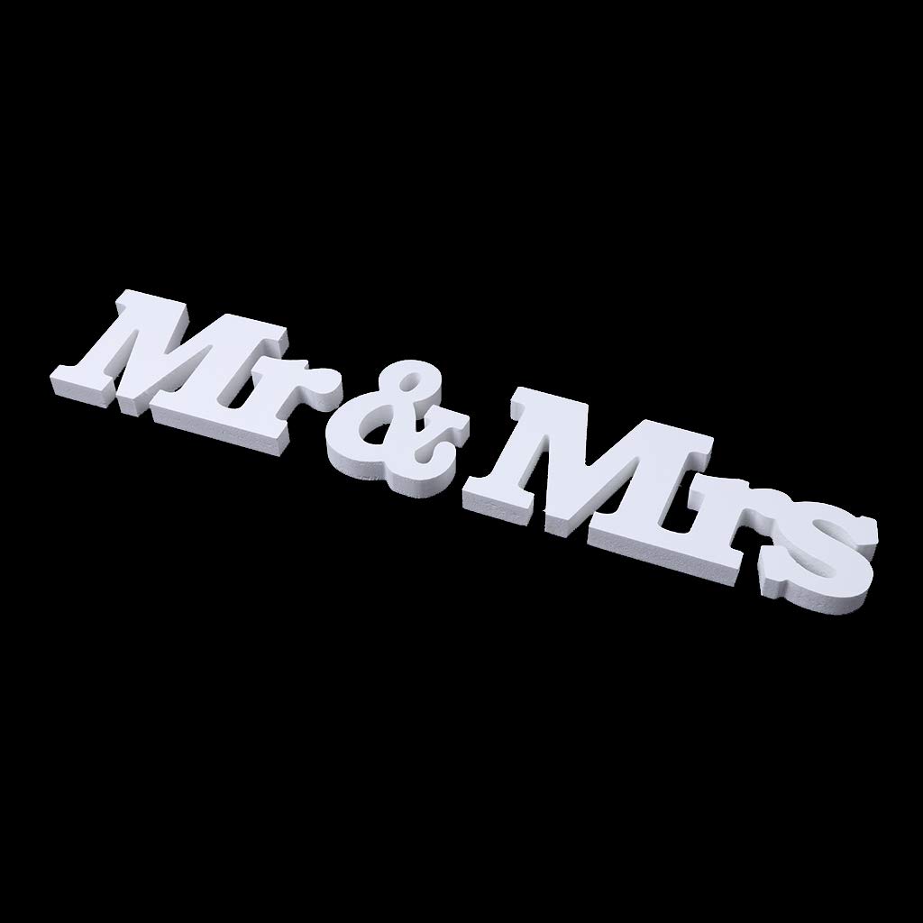 NEWFT Mr & Mrs Sign Wooden Hollow Letters DecorationJust Married Signs Decor for Wedding Ceremony Ritual Desktop Decor