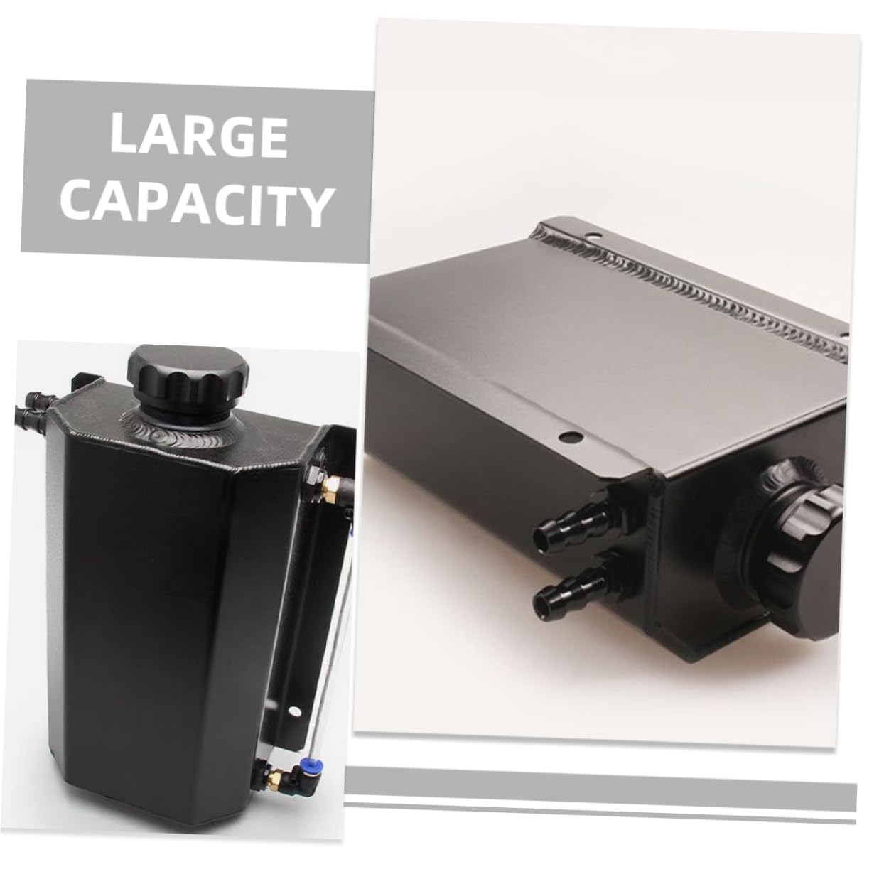 Séparateur D'huile 2 L en Acier et Aluminium pour Récupération D'huile Moteur, Gestion, Réservoir de Récupération Adapté à Voiture et Liquide de Refroidissement