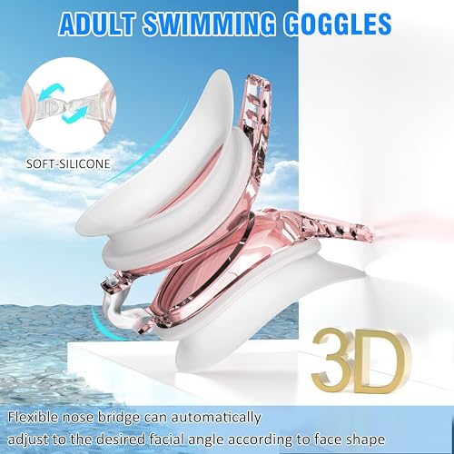 Seaflar Occhialini Piscina Per Adulti - Acque Libere Anti-Appannamento Protezione Uv Impermeabili Visione Nitida - Regolabile Occhialini Nuoto Uomo Donna Giovani - 2