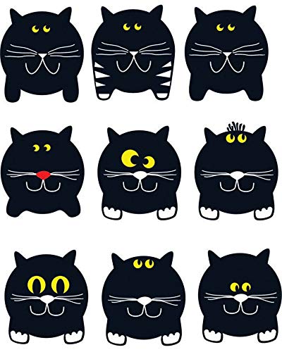 Fat Face Black Cats - 37101 - Ceramic Decal - Enamel Decal - Glass Decal - Waterslide Decal - 3 Different Size Sheet (Images) to Choose from. Choose Either Ceramic (Enamel) or Glass Fusing Decals