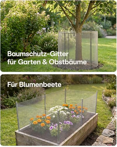 Praknu Drahtgitter Feinmaschig – 0,4 m × 5 m Rolle – Rostfreies Maschendraht & Wühlmausgitter  für Hochbeet – Langlebiges Mäusegitter, Volierendraht & Hasendraht – Kaninchendraht 40cm mit Handschuhe