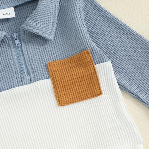 Image of VISGOGO Baby Boy Clothes Toddler Fall Winter Outfit Sweater Toddler Boy Striped Clothes 6 12 18 Months 2 3T 4T Pant Set