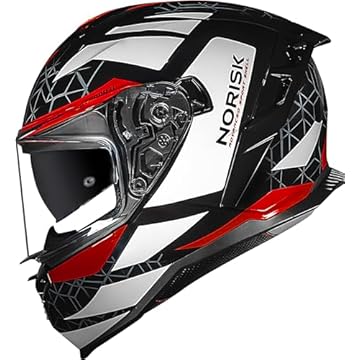 Capacete Norisk Strada II Evoque Black White Red 60/L