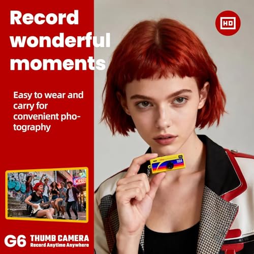 Image of Mini Keychain Digital Camera, 1080P HD Video Recorder, Mirco Thumb Camera, Digicam,Video Recording,Bag Charm for Vlog Kids Adult Students (BG22)
