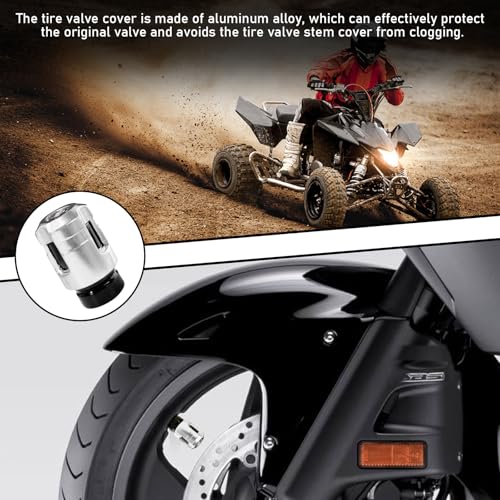 image for Yourkar 4 PCS Car Tire Valve Stem Caps, Unique Shape Aluminum Alloy Wh