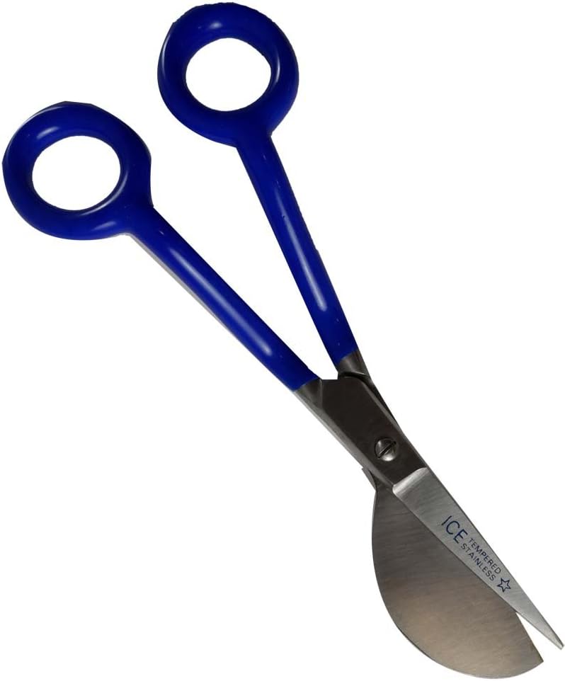 KUTZ 6 (15.2 cm) Appliqué Scissors | Ice Tempered Stainless Steel | Blue Vinyl Wrapped | Perfect for Stitchery & Fabric Layering