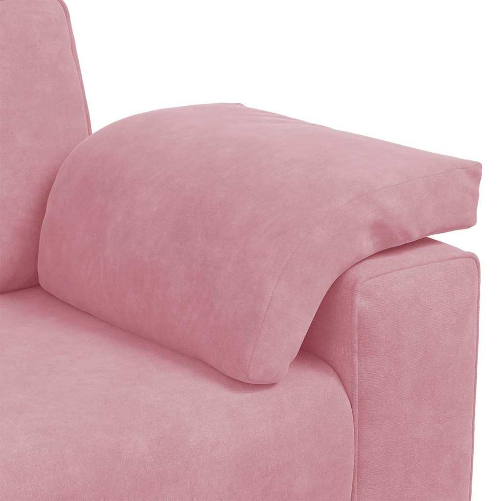 Juego de sofá de 2 piezas de terciopelo rosa - Elegante sofá de 2 plazas y 3 plazas para salón y oficina, incluye 4 cojines decorativos y estructura de metal resistente