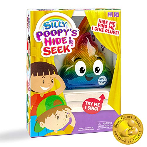 Silly Poopy's Hide & Seek by Relatable, The Talking, Singing, Rainbow Hide & Seek Toy, Fun Learning Toys for Toddlers, Interactive Toddler Toys, Hide and Seek Games, Includes 1 Toy & 2 AA Batteries