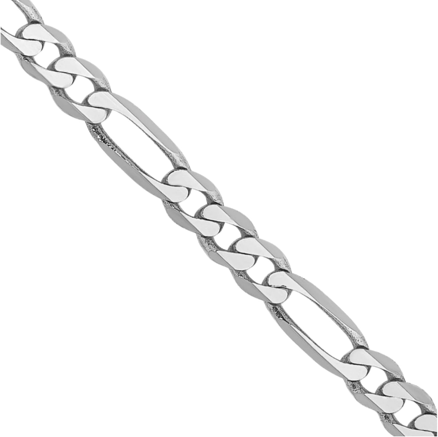IceCarats 14K Solid White Gold 2.75mm Flat Figaro Chain Necklace Polished