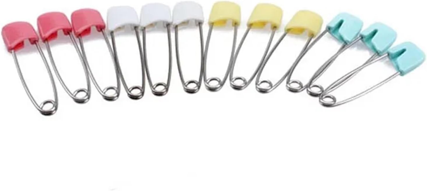 Safety Pins for Clothes 120pcs Stainless Steel DIY Sewing Tools Accessory Cloth Diaper Pin Holder Accessories Clothes Pin Random Color