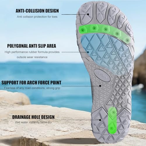 Image of Hike Barefoot Shoes Womens Men,Unisex Barefoot Water Shoes Breathable, Anti-Slip Hiking Footwear for Athletic Wide Toe Shoe Footwear for Hiking, Walking, Running, Yoga, and Water Sports