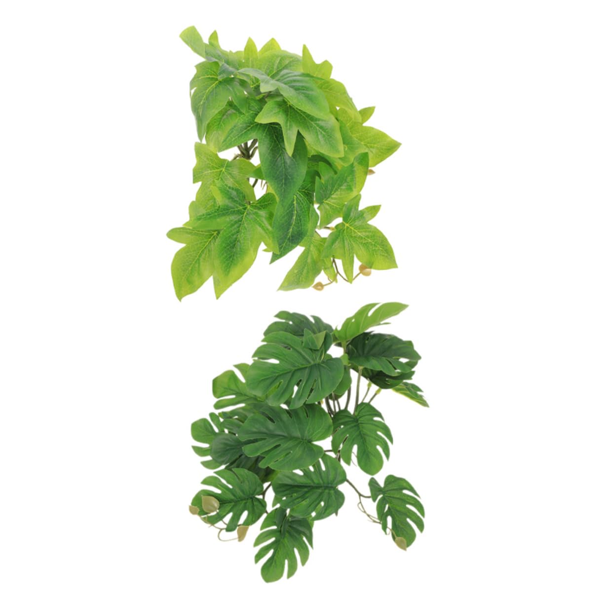 GRIRIW Realistic Reptile Plant for Terrarium 2pcs Artificial Hanging Plants Suction Cup Reptile Habitat Decor