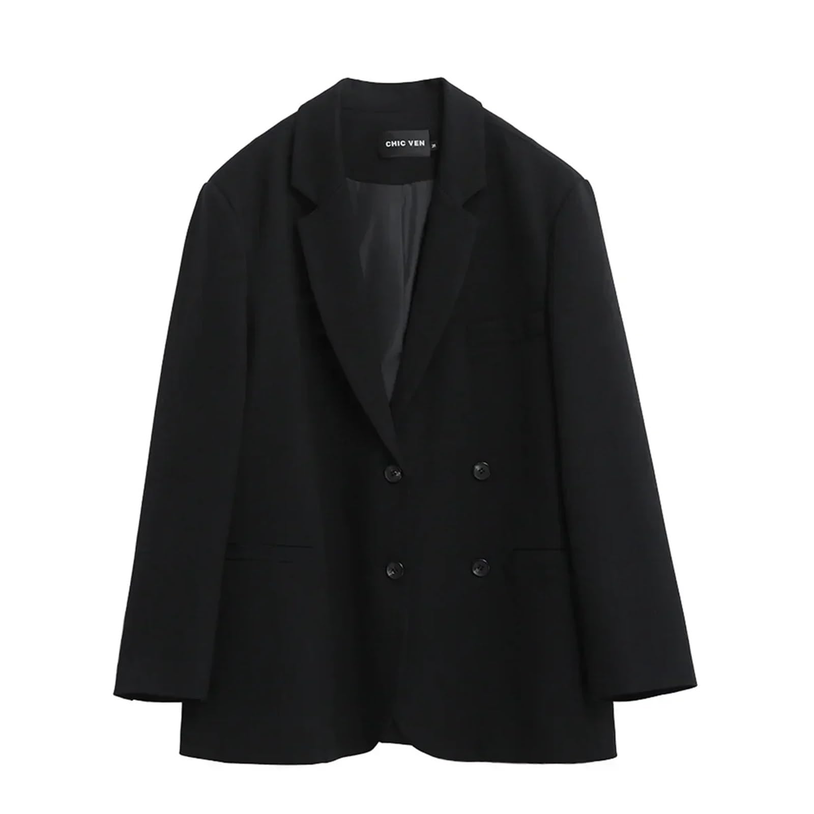 Blazer da Donna Blazer da Donna Casual Tinta Unita a Maniche Lunghe, Cappotti Coordinati, Elegante Abbigliamento Ufficio, Primavera Autunno