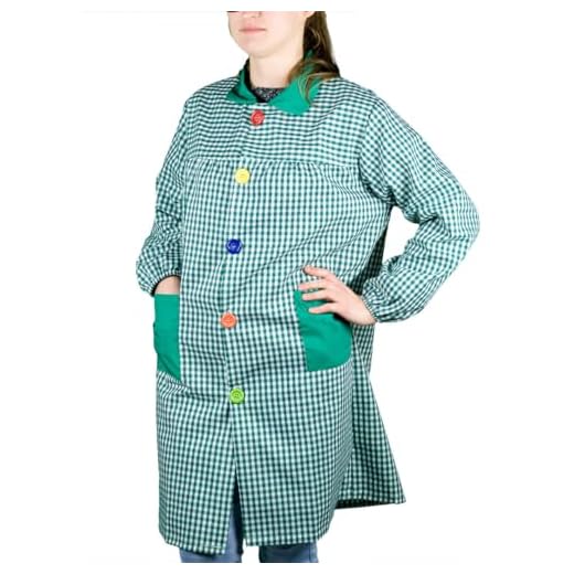 KLOTTZ - BABI PROFESORA CUADROS BATA ESCOLAR mujer color: VERDE talla: S/M