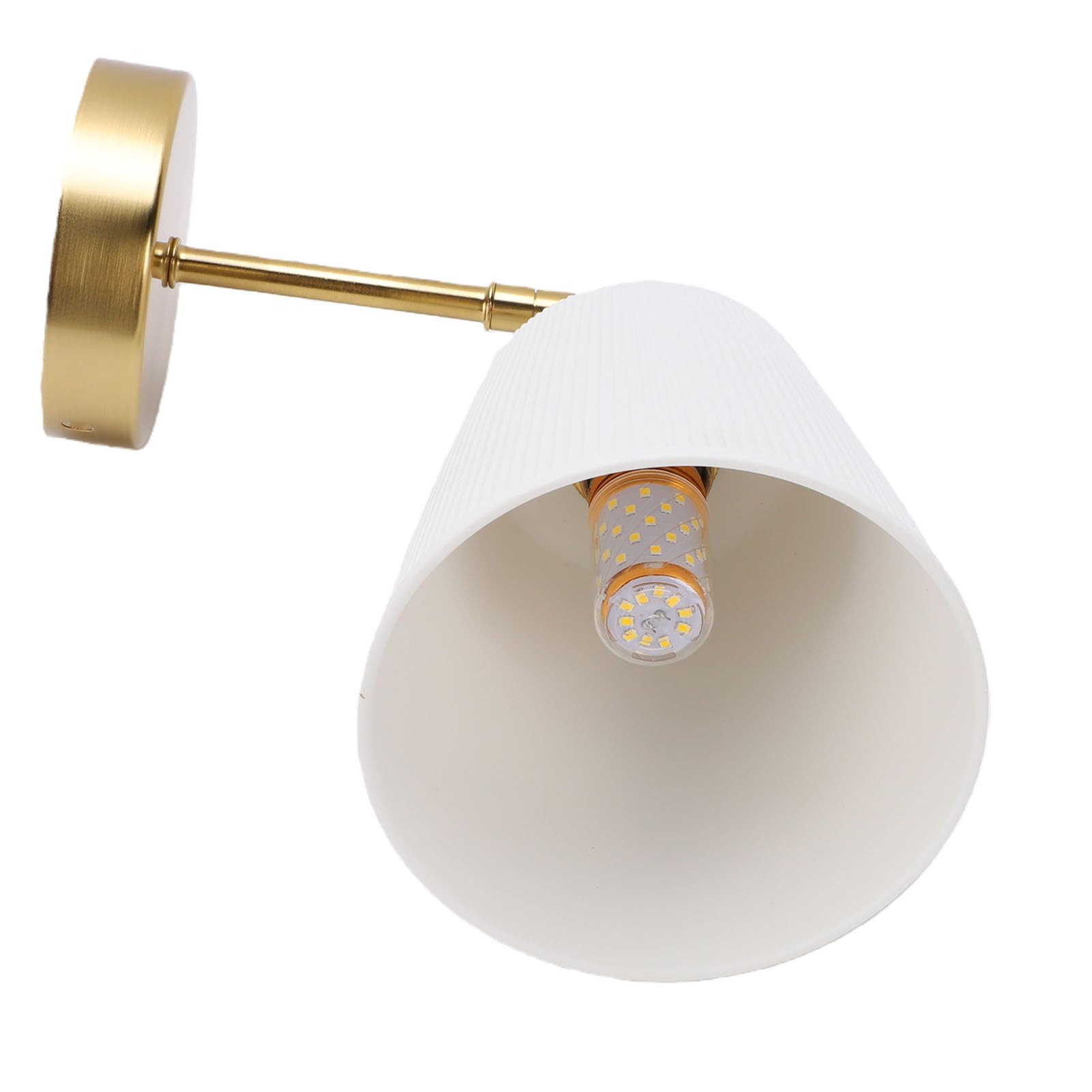 Fafeicy Sconce da Parete Lampada Moderna Montata in Ottone Dorato con Paralume in Ceramica Lampada da Parete a Braccio Fisso 5,7 X 5,1 Pollici per Specchio da Bagno, Camera da Letto, Soggiorno