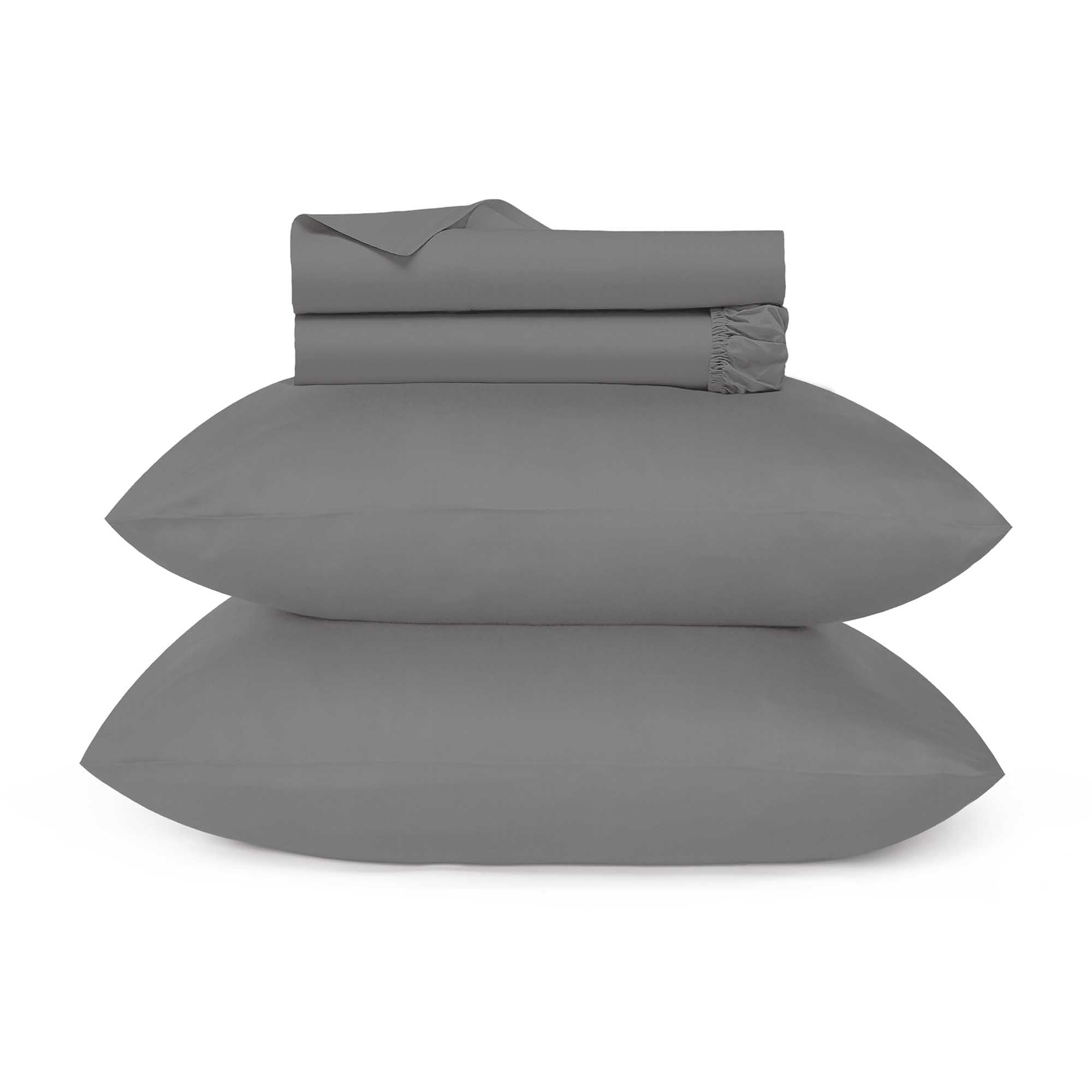 URBANHUTURBANHUT Twin Size 700 Thread Count, Dard Grey ,Sateen Weave, Luxe 4 Piece Bedding Set, Long Staple Cotton Soft Bed Sheets, 16 Inch Elasticized Deep Pocket