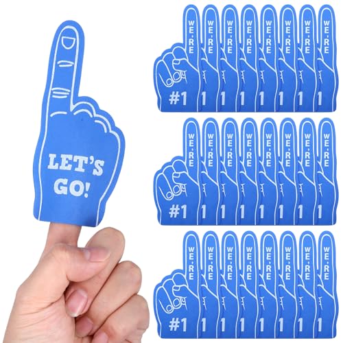 Gsbnjuy 24Pcs Mini Foam Fingers Fan Baseball Party Favors We Are #1 Hand Fingers Accessories Football Sports Themed Party Team Supplies Gifts for Hockey Games Basketball Soccer Sport Events Birthday
